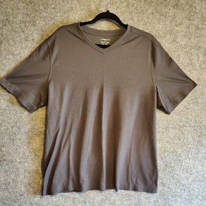 Croft & Barrow XL Ribbed Easy Care Men's V-Neck Grey